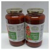 2 jars Organic Tomato Basil pasta sauce