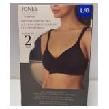 2 pack size large smooth comfort bra