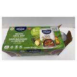 Organic lentil soup open box