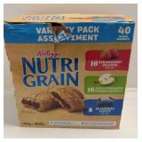 Variety pack of nutri grain bars. Box damaged