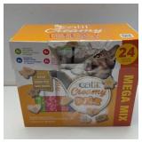 $20 Creamy Bitz cat treats , damaged box , bb nov