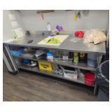 80 inch stainless steel table with backsplash