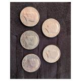 5 Kennedy Half Dollars