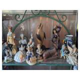 Porcelain and wooden collectible figurines: Avon Rhett Butler & Scarlett O