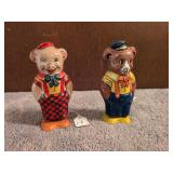 J Chein Tin litho Wind-up 4.75" Bear and 4.75" Pig