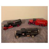 3 1990s Ertl banks: 35th Anniversary Texaco Puget sound, Texaco Diamond T-truck and Texaco International tanker truck