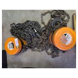 2 Pittsburgh 1 ton chain hoists
