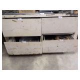 4 drawers: concrete and sheetrock tools, staple gun, staples, oil pan and misc.