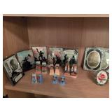 Framed Silhouette thermometer, 4 framed silhouettes, salt and pepper shakers and other misc.decorations