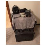 1940s Dick Tracy Bakelite camera, RCA CPR 250 Camcorder complete set in box, Polaroid 600 One-Step, Olympus Stylus Epic zoom 170 deluxe and Olympus Style Zoom 140