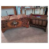 Oriental cheat and magazine rack