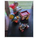 Fisher Price: Big Bill Pelican #794, Mother Goose Cart #784 and Barky #462