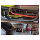 Hand saws and 2 drawer contents