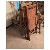 3 wooden folding chairs