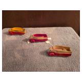 3 Sun Rubber Co. Toy Cars 1930s