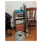 Plano fishing rod case, 3 Plano tackle boxes and hose