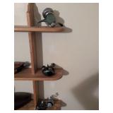 4 Fishing reels: Record open face, Bantam Curado, Langley Spinlite deluxe and vintage reel