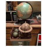 Large vintage globe, Vintage table globe and Vintage globe bookends
