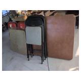 Vintage Samsonite folding table w/3 chairs and child