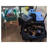 Ryobi drills, socket set, electrical parts, Craftsman buffer, case of Ajax and more!