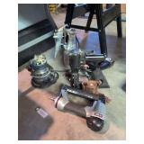 Porter Cable Brad nailer, Unline pneumatic roll feed stapler, router, Skil variable speed jigsaw and Devilbliss paint sprayer