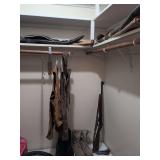 6 soft gun carriers, 2 military style boots, 2 hunter vests, BB gun, darts and arrows