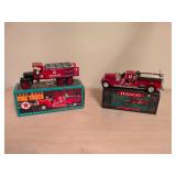 1990s Ertl banks: 1929 Mac Firetruck and 1925 Kenworth Stake Truck