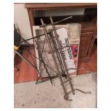 Timex display case, hand tool rack and misc racks