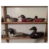 5 wooden duck decoys