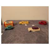 Diecast Matchbox #73 w/box, 3 Dinky metal vehicles