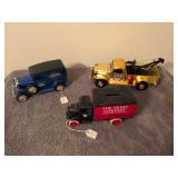 1990s Livery Classic Ltd Cooper Tires liner bank, Ertl 1925 Bulldog Mac truck bank and Ertl Havoline 1946 Dodge Power wagon