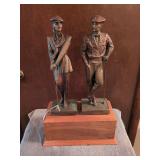 22" Vintage Austin Bronze Man and Lady golfer