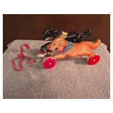 Schylling Vintage running dogs pull toy