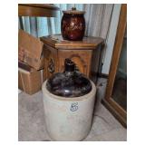17" Stoneware jug and 8" Hull cookie jar
