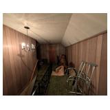 Furniture, Suitcases, Christmas Lights, Walker and Crutches in Attic