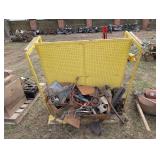 Yellow Peg Board Rack, Car Parts, and Tools