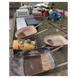 Three Wheelbarrows and Sprayer