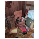 Books, Wooden Folding Table, Cleaning Implements, Wrenches and More