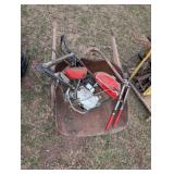 Vintage Yamaha Motorcycle Parts and Asphalt Spreader