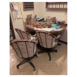 Kitchen Dining Table W/ 4 Roller Armchairs