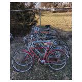 Nine Vintage Bicycles