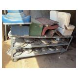 Gray Rolling Metal Shelf Only shelf No contents