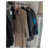 Men's Winter Coats and Leather-Handle Umbrella