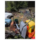 Two Wheelbarrows and Seed Spreader