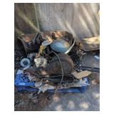 Vintage Hubcaps and Engine Parts