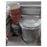 Trash Cans, Cleaning Supplies