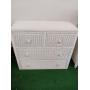 WHITE WICKER CHEST 4 DRAWER