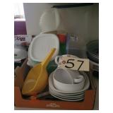 5 SOUP BOWLS & PLASTICWARE