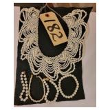 MULTISTRAND FAUX PEARL NECKLACE/BRACELETS