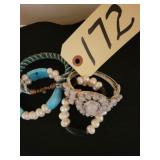 4 BEADED BRACELETS